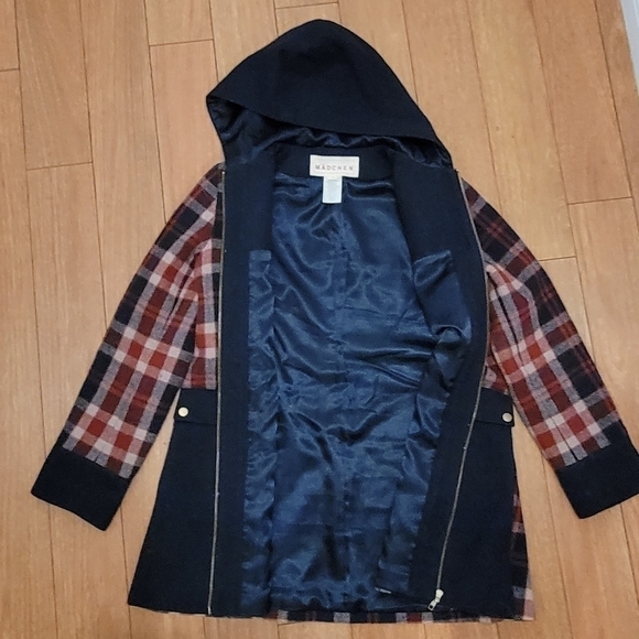 Anthropologie  Plaid Wool Dark Academia Lined Heritage Swing Jacket Coat - Picture 6 of 11